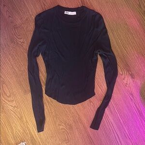 Zara navy Long Sleeve Top